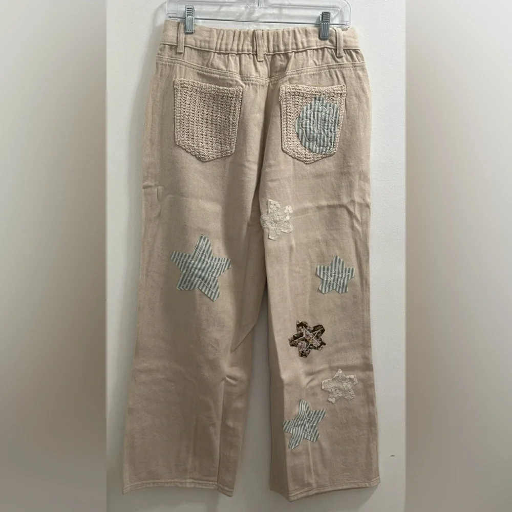 POL Oatmilk Pants with patch detail - Picture 2 of 2